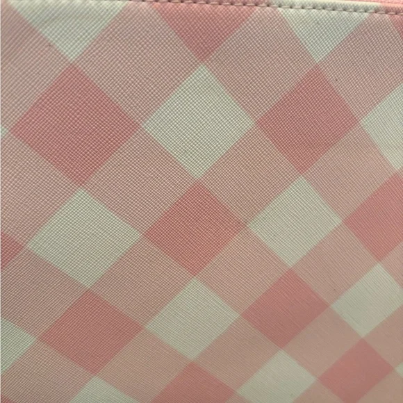 Kate Spade Pink Checkered Cosmetic Bag Mean Girl Plaid Millennial Pink Y2K - Picture 7 of 9